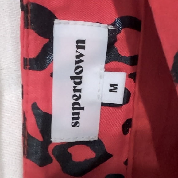 Superdown Sammie A Line Coral Black Cheetah Print Mini Skirt Size Medium - Picture 2 of 6